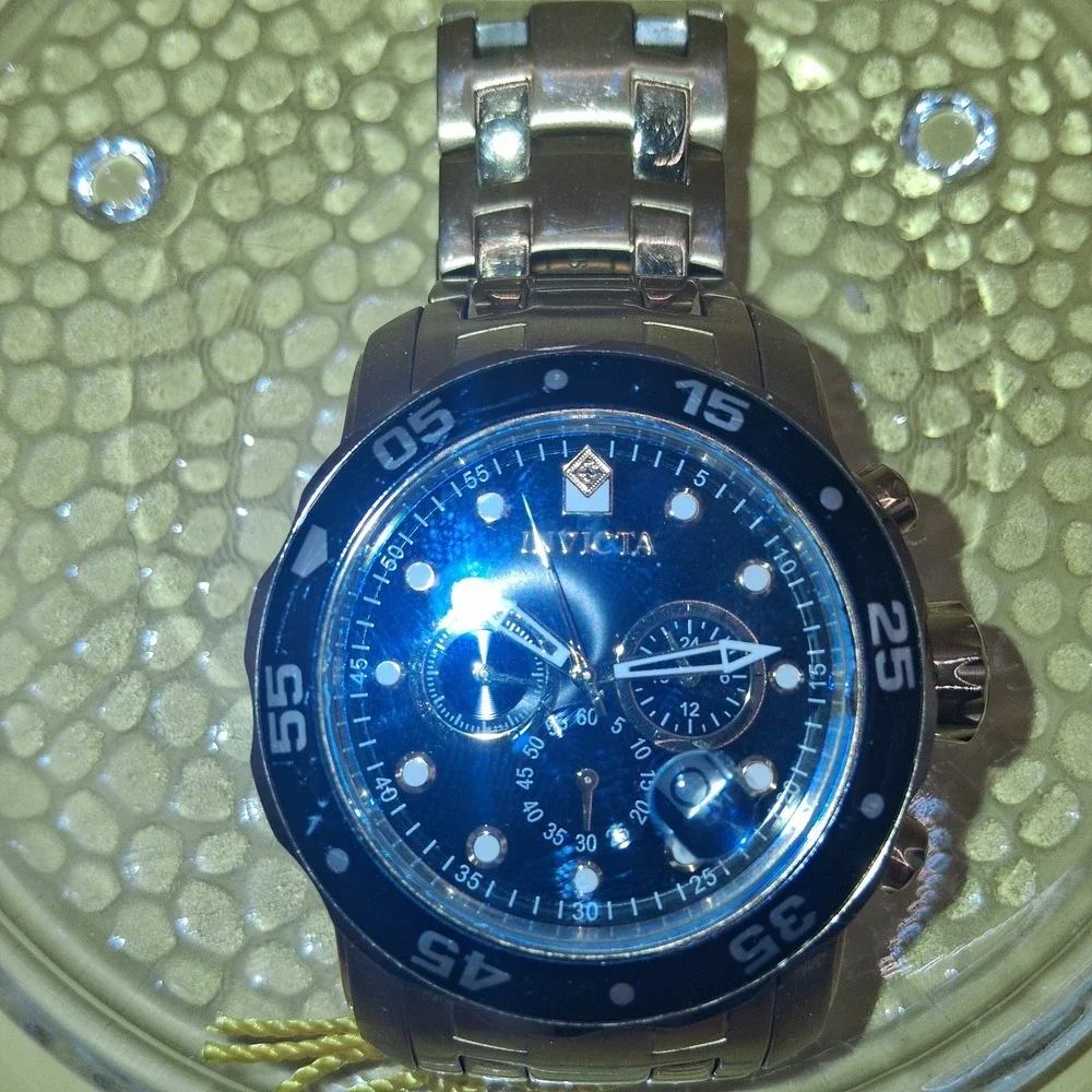 Invicta Pro Diver Men's Quartz Chronograph Date Black Dial Gold 48mm 200m